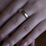 Delicate Men's Wedding Band Satin Finished in Solid Gold 9