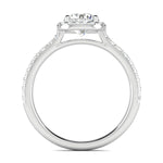 Stunning 0.4 TCW Cushion Moissanite Stones Halo and Pave Wedding Band 3