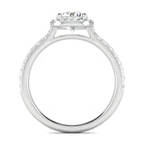 Stunning 0.4 TCW Cushion Moissanite Stones Halo and Pave Wedding Band 3