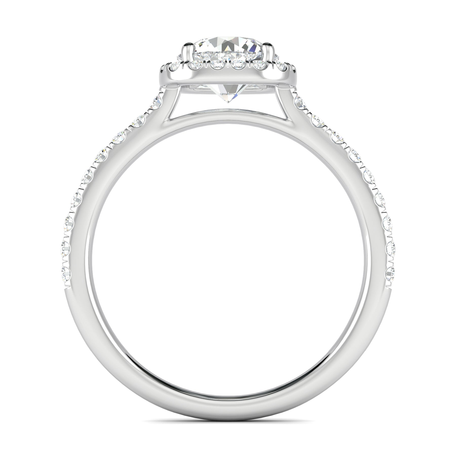 Stunning 0.4 TCW Cushion Moissanite Stones Halo and Pave Wedding Band 3