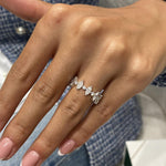 Stunning 1.23 CT Round & Marquise Moissanite Stones Half Eternity Wedding Bands 4