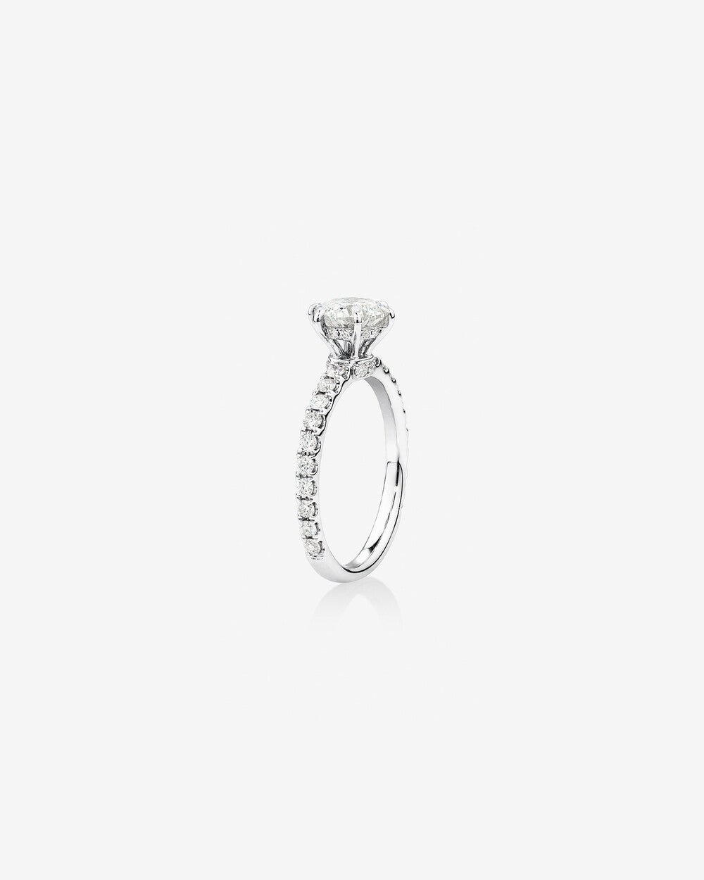 Stunning 1.37 CT Round Moissanite Engagement Ring in Pave Design 3