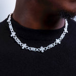 45 CT Baguette & Round Moissanite Diamond Cross Evil Eye Silver Necklace For Him 1