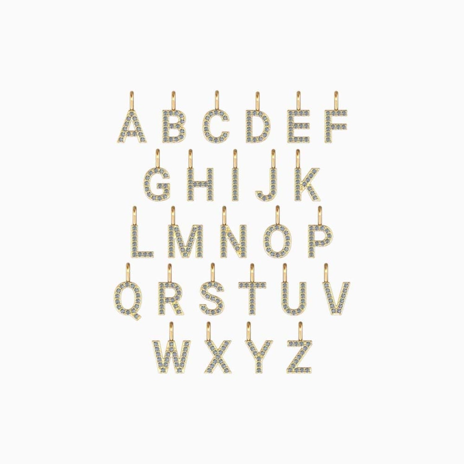 0.20 TCW Round Moissanite Diamond Customize Letter Pendant Necklace in Solid Gold 5