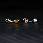1.0 TCW Round Cut Moissanite Drop Earrings in Gold 3