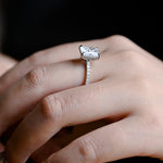 Stunning 1.0 - 2.0 CT Emerald Moissanite Engagement Ring With Hidden Halo Design 3