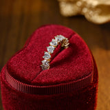 Stunning 0.7 CT Heart Moissanite Stones Full Eternity Wedding Band 7