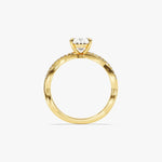 Stunning 1.0-2.0 CT Oval Moissanite Engagement Ring with Twisted Pave Design 3