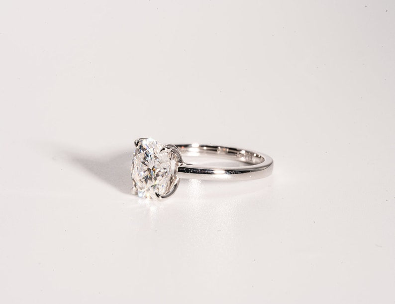Classic 2.0 CT Oval Moissanite Engagement Ring with Solitaire Design 6