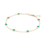 1.75 TCW Round Emerald Lab Made Diamond-May Birthstone Chain Bracelet 5