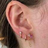 0.10 TCW Round Cut Moissanite Cuff Earrings in Gold 2