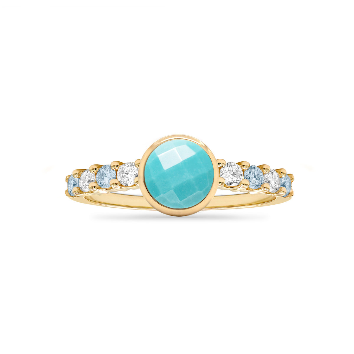 0.90 CT Round Topaz Lab Made Diamond-December Birthstone Engagement Ring 4