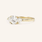 Stunning 1 CT Round Moissanite Engagement Ring With Three Stone Design 2