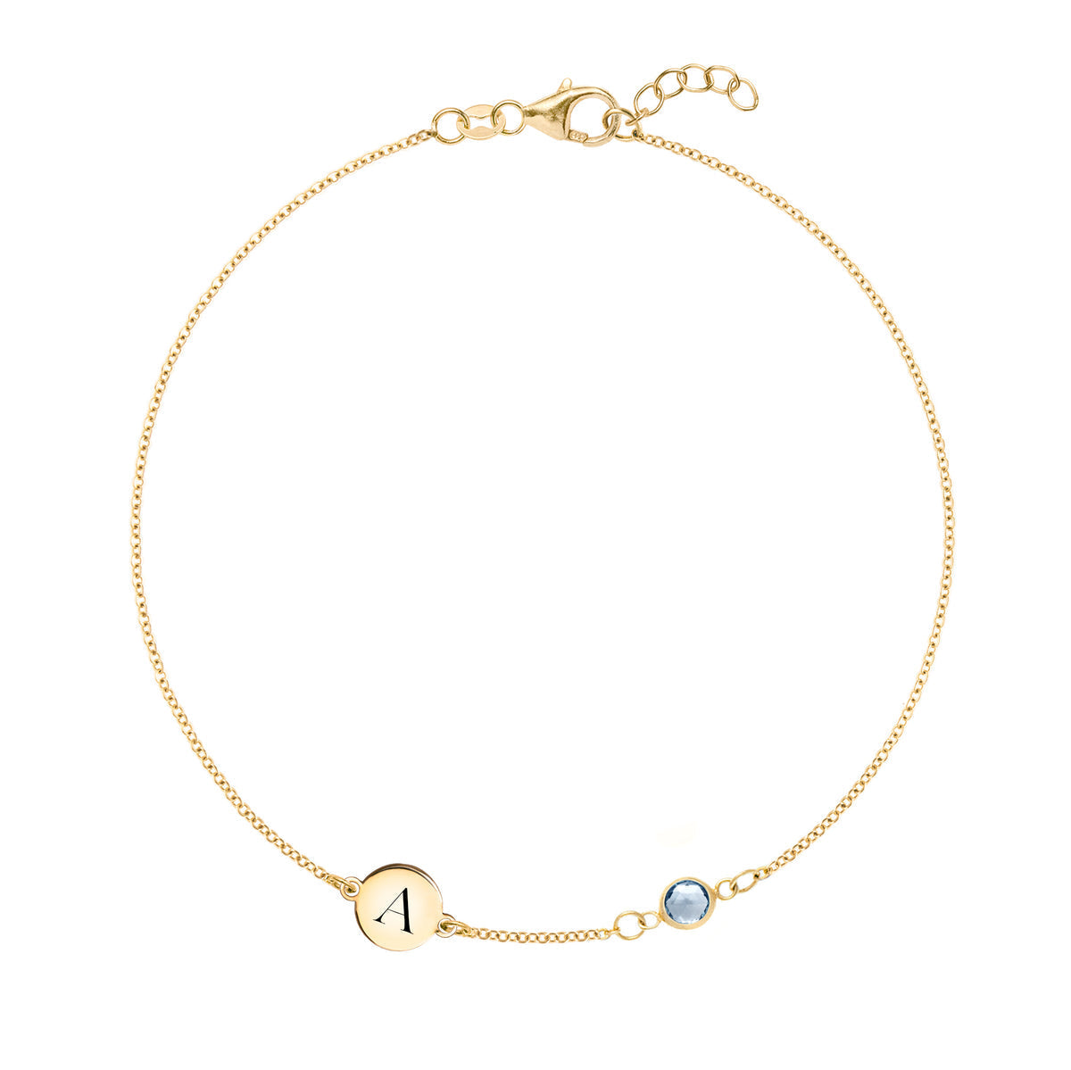 0.25 CT Round Aquamarine Lab Made Diamond- March Birthstone Bracelet 1