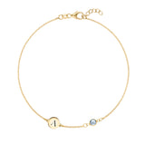 0.25 CT Round Aquamarine Lab Made Diamond- March Birthstone Bracelet 1