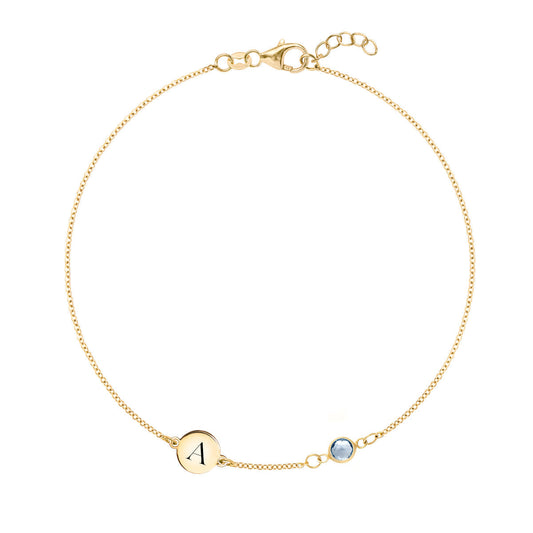 0.25 CT Round Aquamarine Lab Made Diamond- March Birthstone Bracelet 1