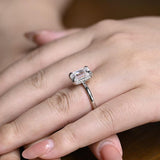 Stunning 1.0 - 2.0 CT Emerald Moissanite Engagement Ring with Hidden Halo Design 4