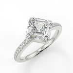 Stunning 2.0 CT Asscher Moissanite Engagement Ring with Pave Design 5