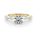 Stunning 1.0- 2.0 CT Round Moissanite Engagement Ring with Two Tone & Pave Design 1
