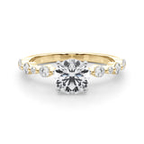 Stunning 1.0- 2.0 CT Round Moissanite Engagement Ring with Two Tone & Pave Design 1