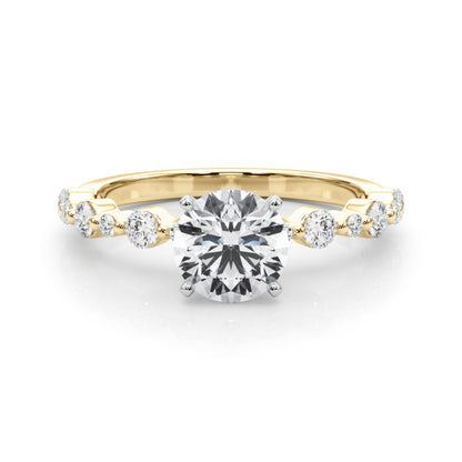 Stunning 1.0- 2.0 CT Round Moissanite Engagement Ring with Two Tone & Pave Design 1
