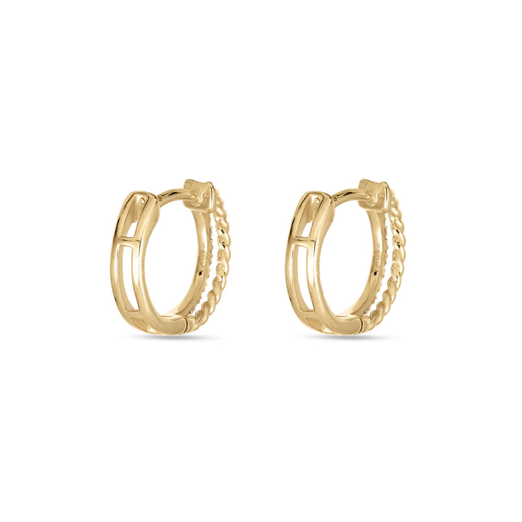 Stunning 0.20 TCW Round Cut Moissanite Hoops Earrings in Gold 4