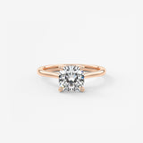 Cushion Hidden Halo/ Cathedral Lab Grown Diamond Engagement Ring