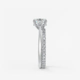Cushion Hidden Halo/ Cathedral Lab Grown Diamond Engagement Ring