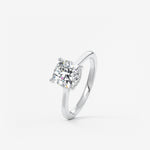 Cushion Hidden Halo/ Cathedral Lab Grown Diamond Engagement Ring