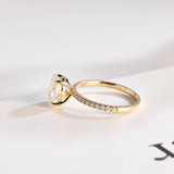 Stunning 1.0 - 2.0 CT Oval Moissanite Engagement Ring with Pave Design 10