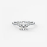 Cushion Pave Cathedral Lab Grown Diamond Engagement Ring