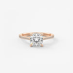 Cushion Pave Cathedral Lab Grown Diamond Engagement Ring