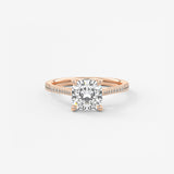 Cushion Pave Cathedral Lab Grown Diamond Engagement Ring