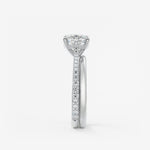 Cushion Pave Cathedral Lab Grown Diamond Engagement Ring