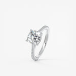 Cushion Pave Cathedral Lab Grown Diamond Engagement Ring