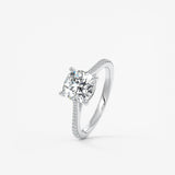 Cushion Pave Cathedral Lab Grown Diamond Engagement Ring
