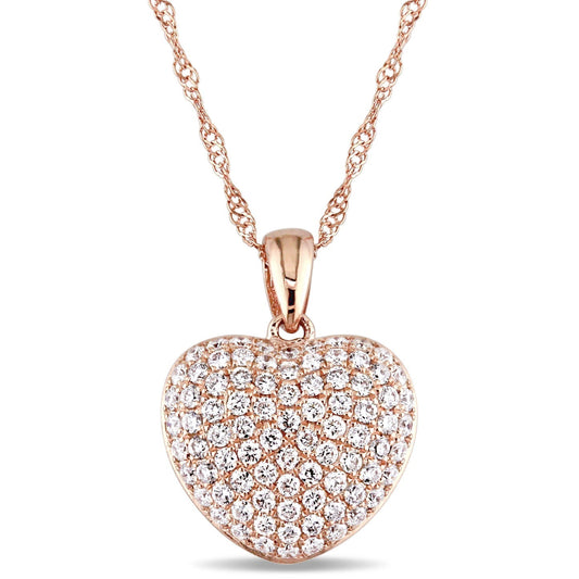 Round Cut Cubic Zirconia in 925 Sterling Silver Necklace 1