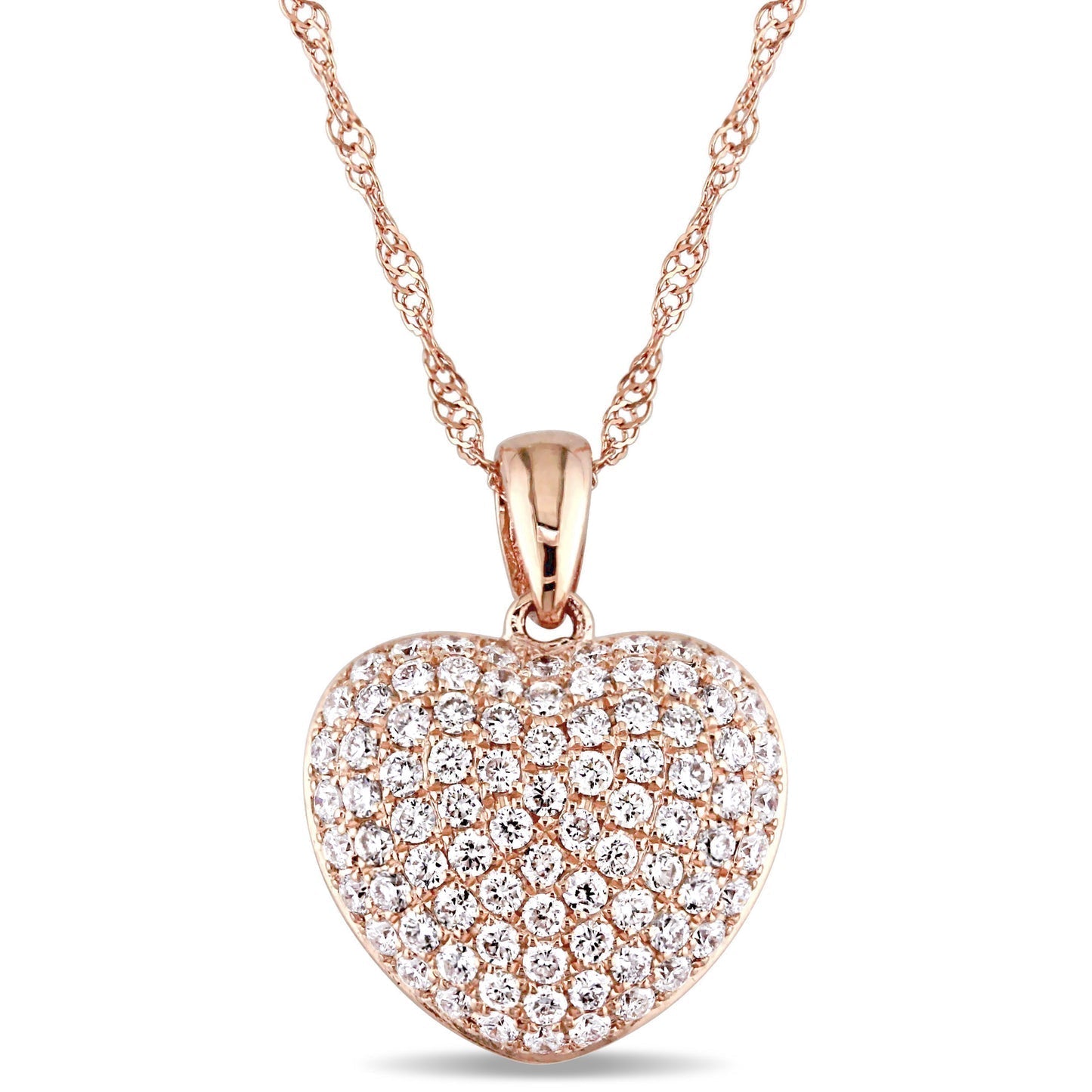 Round Cut Cubic Zirconia in 925 Sterling Silver Necklace 12