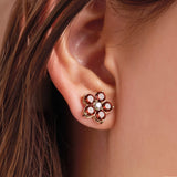 2.9 TCW Round Garnet Lab Made Diamond- January Birthstone Earrings 7