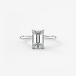 Emerald Hidden Halo/ Cathedral Lab Grown Diamond Engagement Ring
