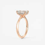 Emerald Hidden Halo/ Cathedral Lab Grown Diamond Engagement Ring