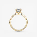 Emerald Hidden Halo/ Cathedral Lab Grown Diamond Engagement Ring
