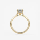 Emerald Hidden Halo/ Cathedral Lab Grown Diamond Engagement Ring