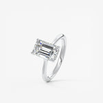 Emerald Hidden Halo/ Cathedral Lab Grown Diamond Engagement Ring