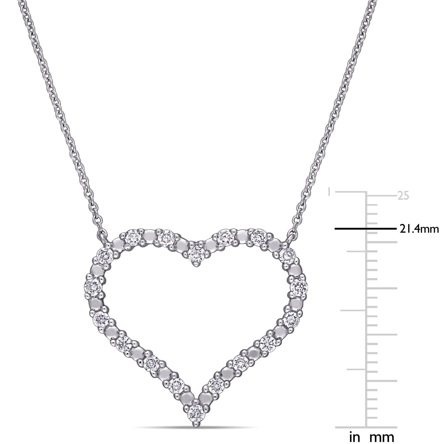 Round Cut Cubic Zirconia in 925 Sterling Silver Necklace 10