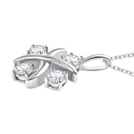Round Cut Cubic Zirconia in 925 Sterling Silver Necklace 4