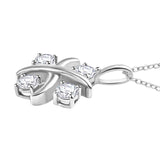 Round Cut Cubic Zirconia in 925 Sterling Silver Necklace 4