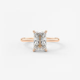 Radiant Hidden Halo/ Cathedral Lab Grown Diamond Engagement Ring