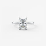 Radiant Hidden Halo/ Cathedral Lab Grown Diamond Engagement Ring