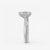 Radiant Hidden Halo/ Cathedral Lab Grown Diamond Engagement Ring